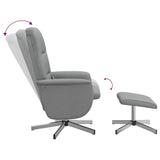Fauteuil inclinable de massage et repose-pied gris clair tissu