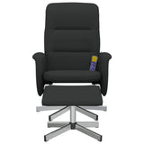 Fauteuil de massage inclinable avec repose-pied noir tissu
