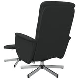 Fauteuil de massage inclinable avec repose-pied noir tissu