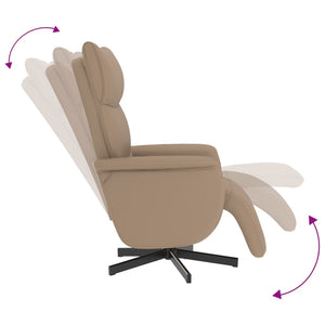 Fauteuil inclinable avec repose-pieds cappuccino similicuir