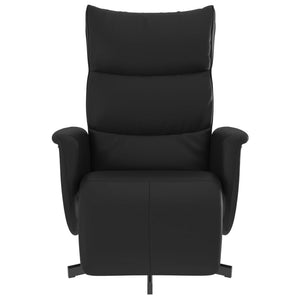 Fauteuil inclinable avec repose-pieds noir similicuir