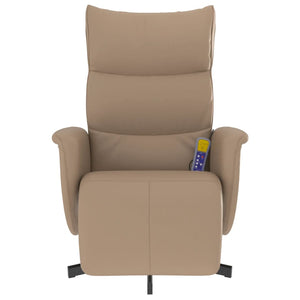 Fauteuil inclinable de massage repose-pieds cappuccino