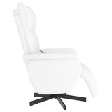 Fauteuil inclinable de massage repose-pieds blanc similicuir