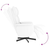 Fauteuil inclinable de massage repose-pieds blanc similicuir