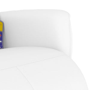 Fauteuil inclinable de massage repose-pieds blanc similicuir