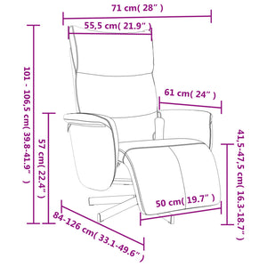 Fauteuil inclinable de massage repose-pieds blanc similicuir