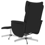 Fauteuil inclinable de massage avec repose-pied noir similicuir