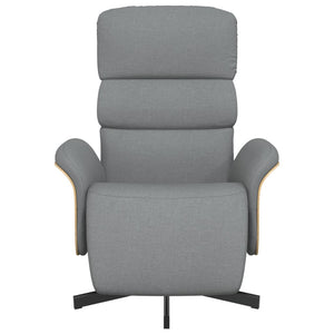 Fauteuil inclinable avec repose-pieds gris clair tissu