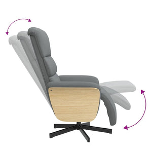 Fauteuil inclinable avec repose-pieds gris clair tissu
