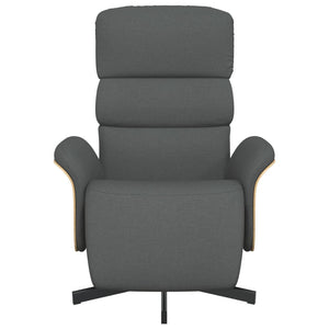 Fauteuil inclinable avec repose-pieds gris foncé tissu