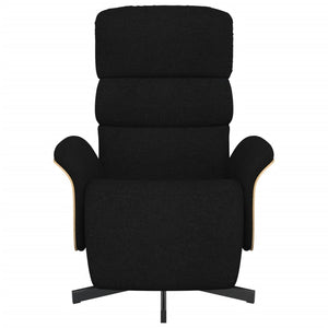 Fauteuil inclinable avec repose-pieds noir tissu