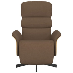 Fauteuil inclinable avec repose-pieds marron tissu