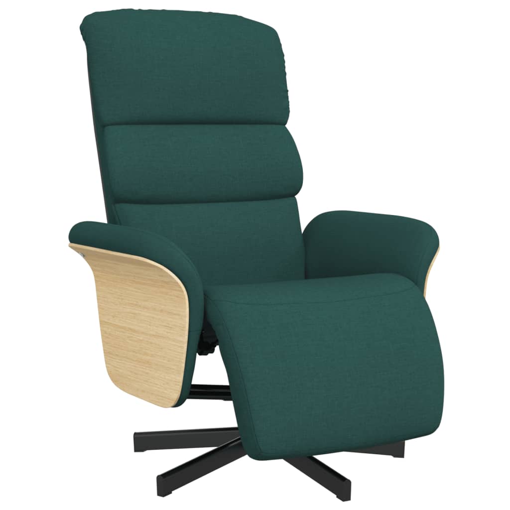 Fauteuil inclinable avec repose-pieds vert foncé tissu