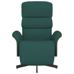 Fauteuil inclinable avec repose-pieds vert foncé tissu