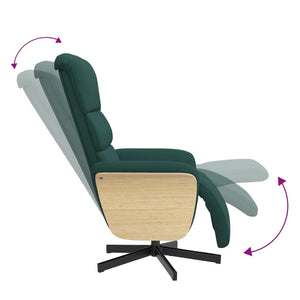 Fauteuil inclinable avec repose-pieds vert foncé tissu