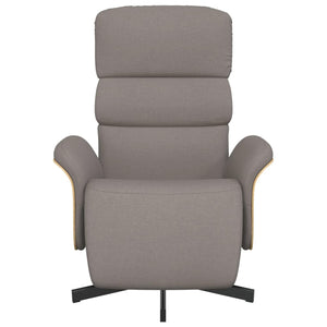 Fauteuil inclinable avec repose-pieds taupe tissu