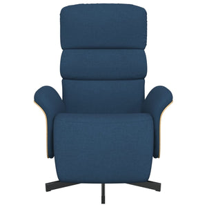 Fauteuil inclinable avec repose-pieds bleu tissu