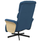Fauteuil inclinable avec repose-pieds bleu tissu