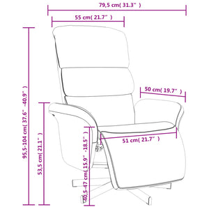 Fauteuil inclinable avec repose-pieds jaune clair tissu