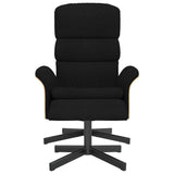 Fauteuil inclinable avec repose-pied noir tissu
