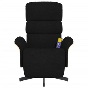 Fauteuil inclinable de massage avec repose-pieds noir tissu