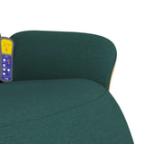 Fauteuil inclinable de massage et repose-pieds vert foncé tissu