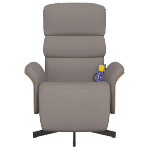 Fauteuil inclinable de massage avec repose-pieds taupe tissu