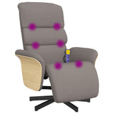 Fauteuil inclinable de massage avec repose-pieds taupe tissu