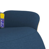 Fauteuil inclinable de massage avec repose-pieds bleu tissu