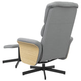 Fauteuil inclinable de massage et repose-pied gris clair tissu