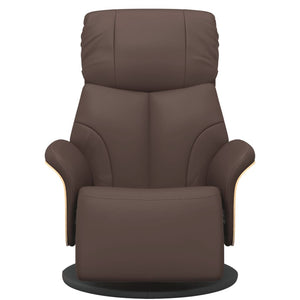 Fauteuil inclinable avec repose-pieds marron similicuir