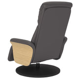 Fauteuil inclinable avec repose-pieds gris similicuir