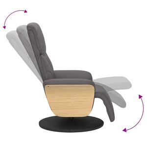 Fauteuil inclinable avec repose-pieds gris similicuir