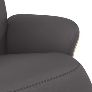 Fauteuil inclinable avec repose-pieds gris similicuir