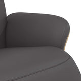 Fauteuil inclinable avec repose-pieds gris similicuir