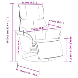 Fauteuil inclinable avec repose-pieds gris similicuir