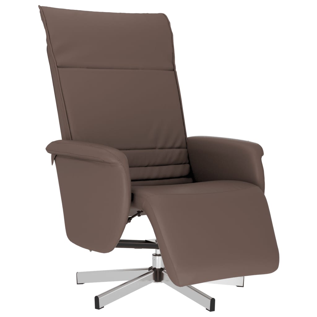 Fauteuil inclinable avec repose-pieds marron similicuir