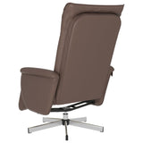 Fauteuil inclinable avec repose-pieds marron similicuir