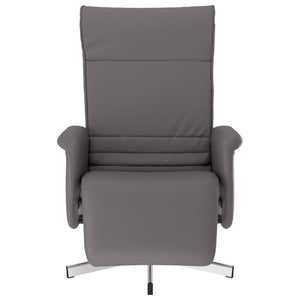 Fauteuil inclinable avec repose-pieds gris similicuir