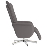 Fauteuil inclinable avec repose-pieds gris similicuir