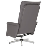 Fauteuil inclinable avec repose-pieds gris similicuir