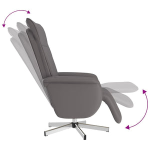 Fauteuil inclinable avec repose-pieds gris similicuir