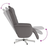 Fauteuil inclinable avec repose-pieds gris similicuir
