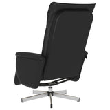 Fauteuil inclinable avec repose-pieds noir similicuir