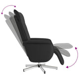 Fauteuil inclinable avec repose-pieds noir similicuir