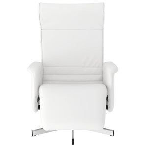 Fauteuil inclinable avec repose-pieds blanc similicuir