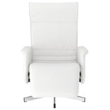 Fauteuil inclinable avec repose-pieds blanc similicuir