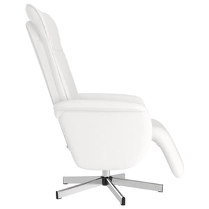 Fauteuil inclinable avec repose-pieds blanc similicuir