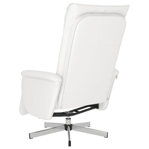 Fauteuil inclinable avec repose-pieds blanc similicuir