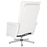 Fauteuil inclinable avec repose-pieds blanc similicuir